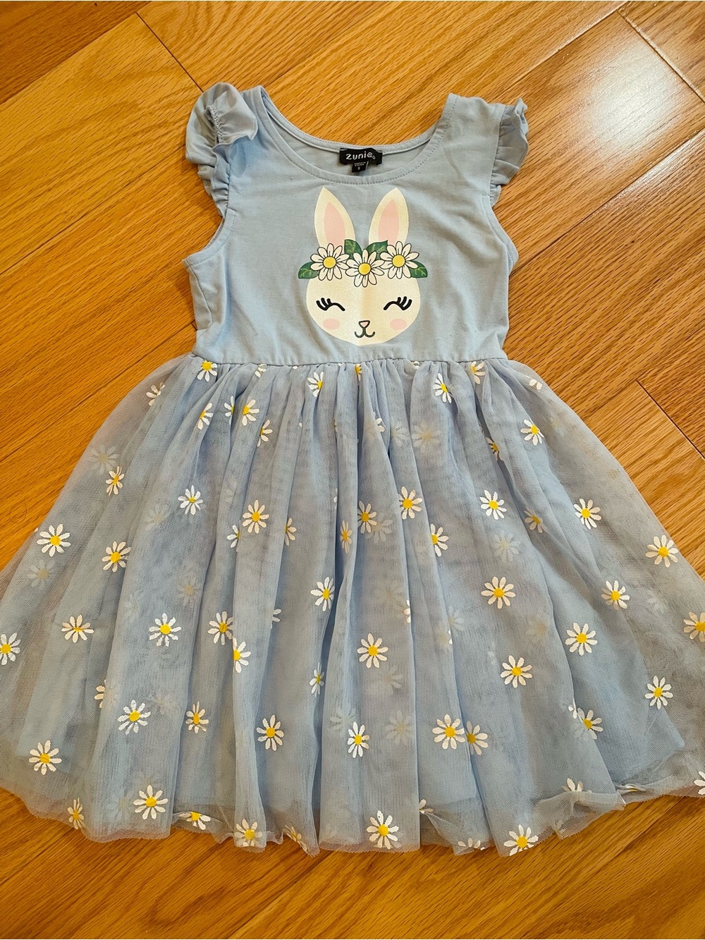 Zunie Blue Bunny & Daisy Tulle Dress
